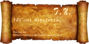 Técsi Nikoletta névjegykártya