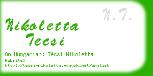 nikoletta tecsi business card
