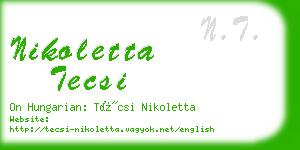 nikoletta tecsi business card